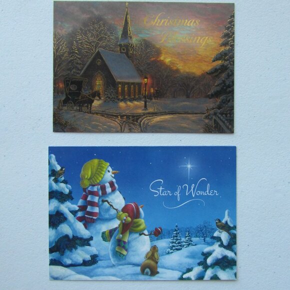 Happy Holidays Merry Christmas Assorted Greeting Cards With Envelopes Set 28 - Picture 4 of 5